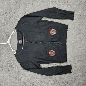 Hot Topic Too‎ Fast Brand Cardigan Womens S-M Black Skull Embroidery Long Sleeve